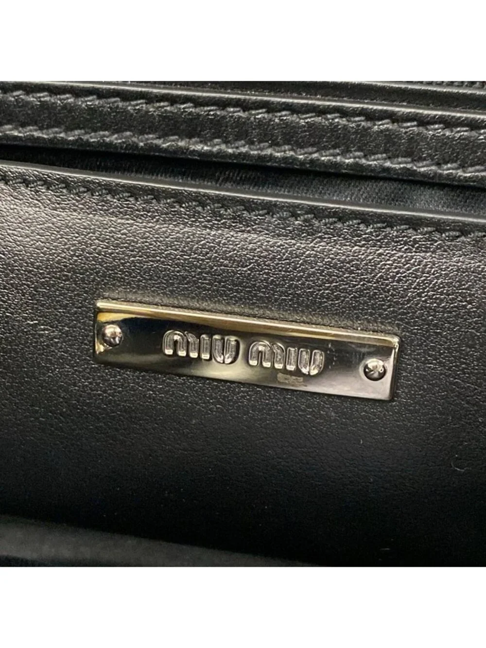 Miu Miu Tote Black Yellow Leather